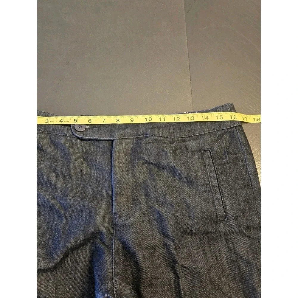 Chico's Platinum Women's Blue‎ Dress Pants Denim Straight Leg Flat Front Pockets